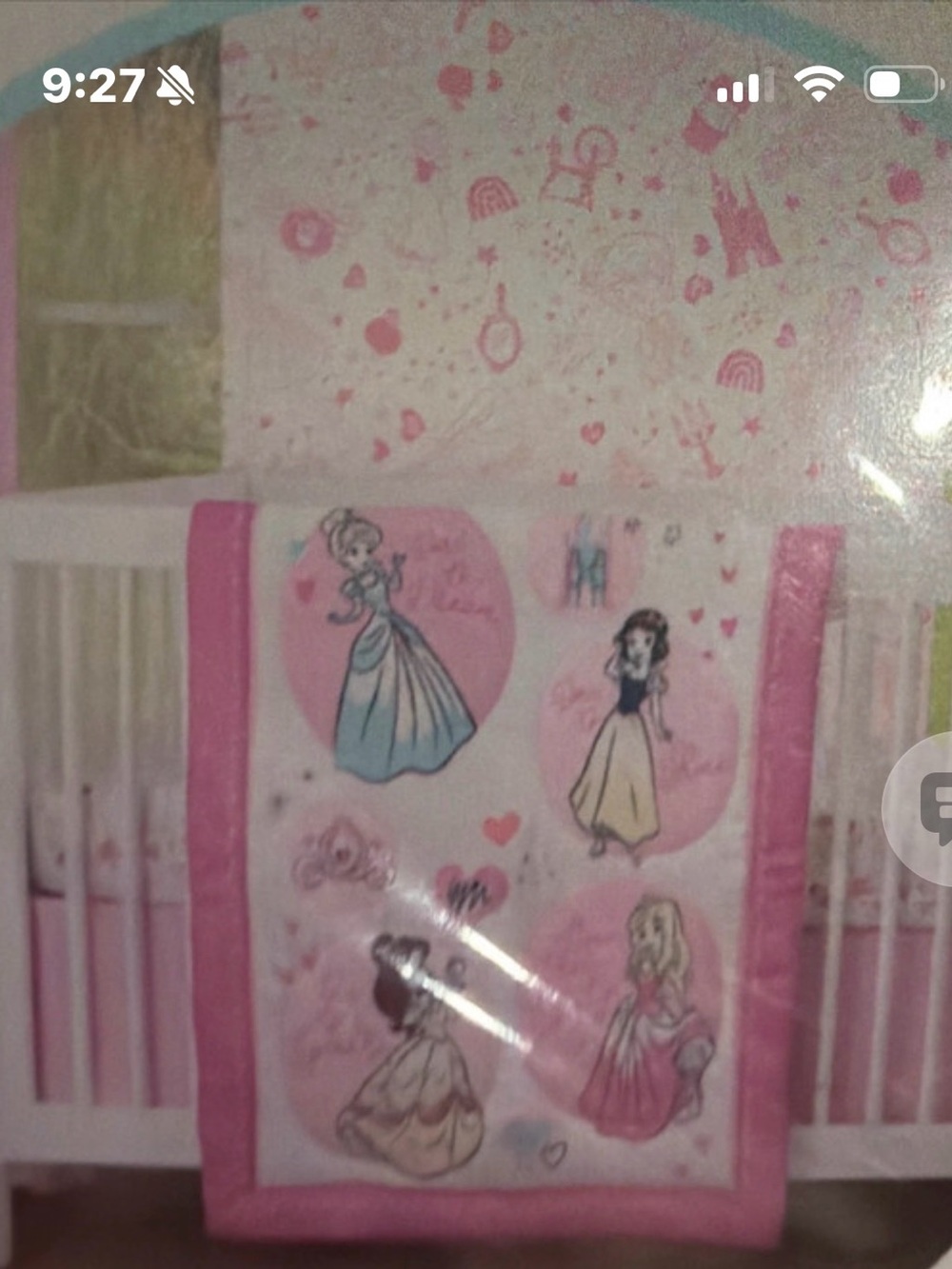 Disney Baby Pink and Blue Princess Crib Bedding Set